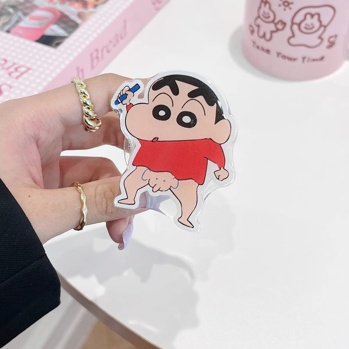 Anime Crayon Shin-Chan Couple Phone Case Magnetic Holder Wireless Stand Gifts