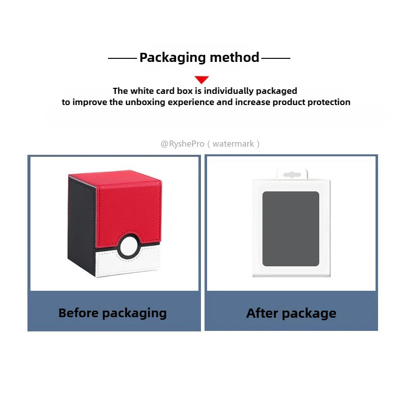 Pokémon-Inspired Leather Card Deck Box – Holds 100+ Sleeved Cards