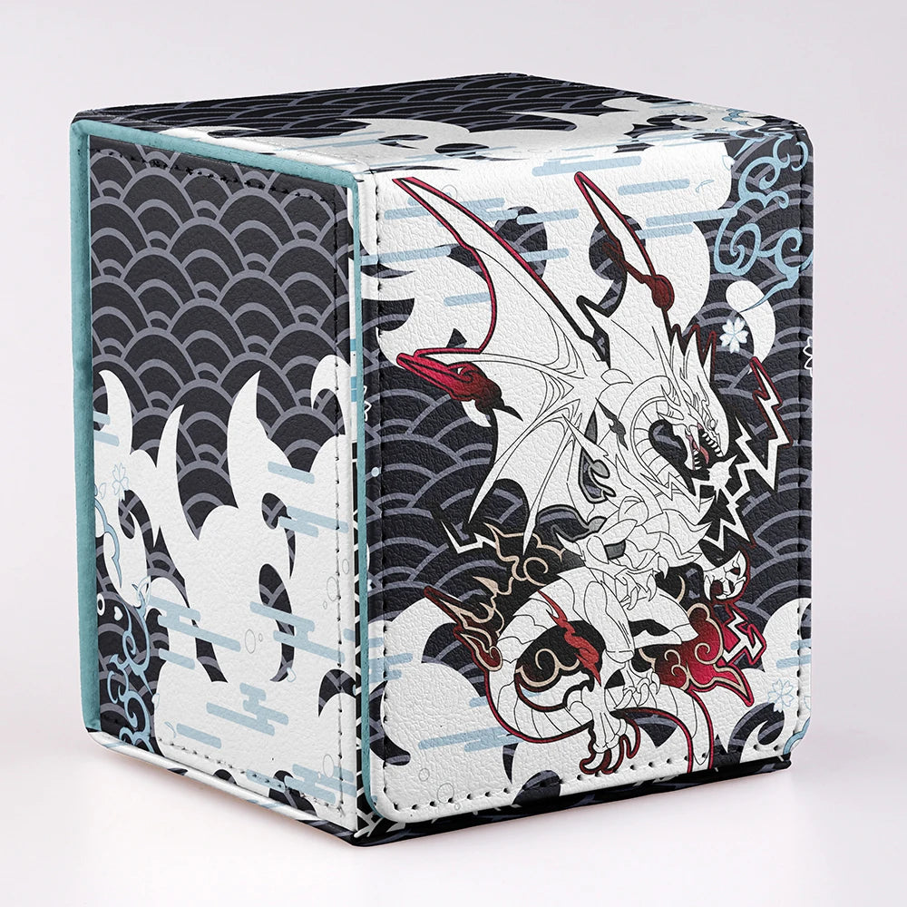 Sunlit Plains White Leather Commander Deck Box – Fits 100+ Sleeved MTG / TCG Cards