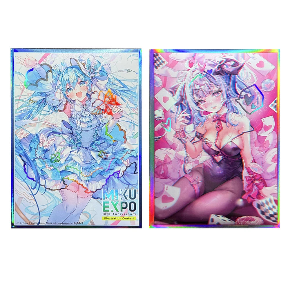 Bunny Girl Anime Card Sleeves – 60PCS Holographic Foil Protectors