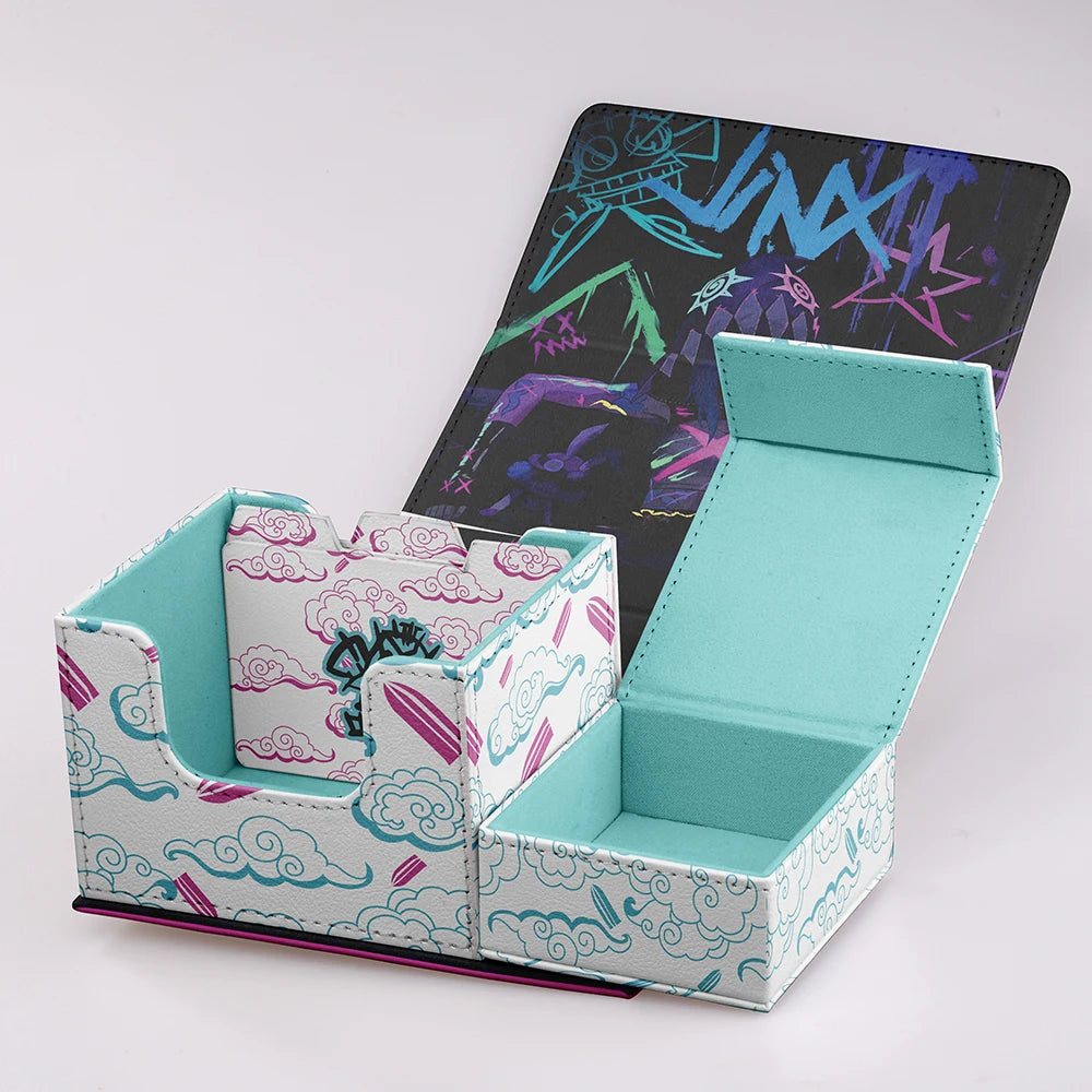 Card Deck Case for 100+ Trading Cards PU Magnetic Storage Box Holder