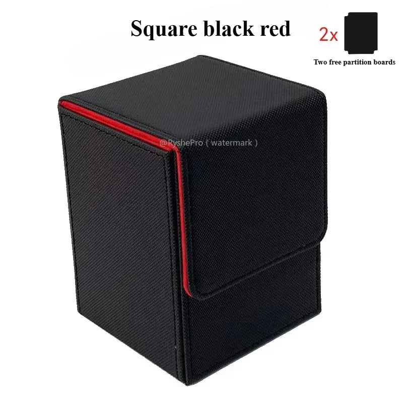 Vertical PU Leather Card Deck Box – Fits 100+ Sleeved Cards with 2 Dividers