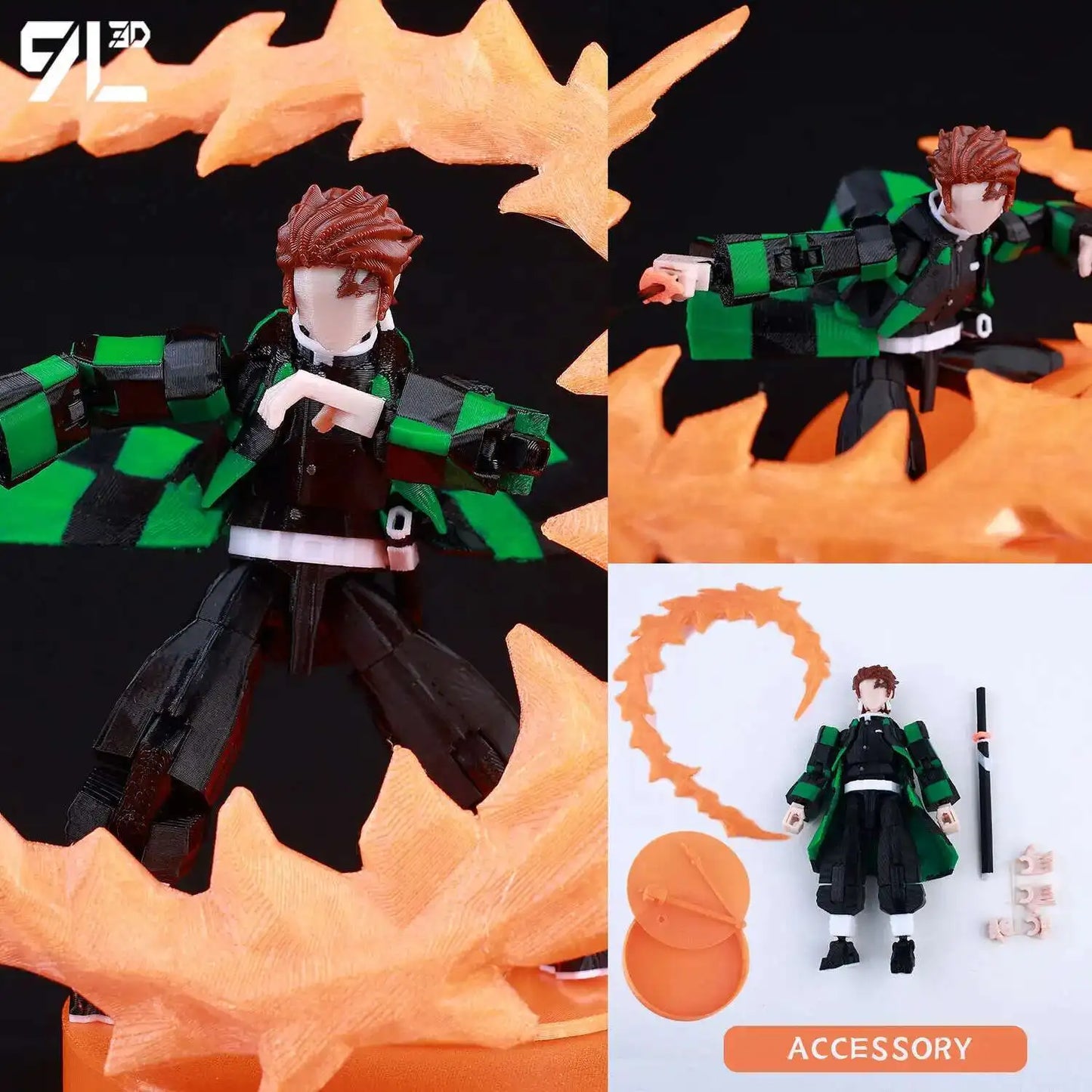 9L3D “Lucky Dummy 13” Tanjiro Deluxe Figure – 5.5-Inch Demon Slayer Action Model