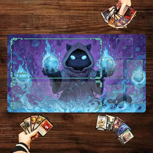Magic Card Playmat Purple Cat Gaming Mat MTG TCG Commander Battle
