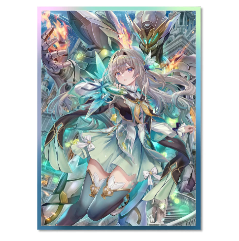 60PCS Mecha Sorceress Anime Card Sleeves – Holographic Fantasy Design | 2.63x3.62in
