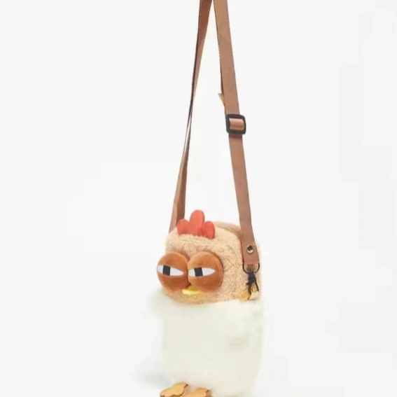 Fluffy Hen Plush Shoulder Bag – Quirky Chicken Design