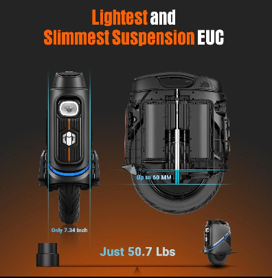 INMOTION V9 Electric Unicycle – 45km/h, 60km Range, GPS & Suspension