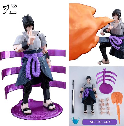 9L3D “Lucky Dummy 13” Sasuke (Susanoo Awakening) Figure – 5.5-Inch Naruto Action Model