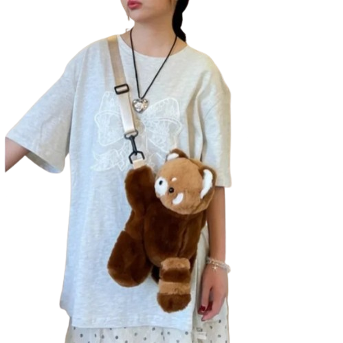 Red Panda Plush Backpack Purse