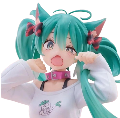 Hatsune Miku Neko-Ears Figure – Cozy T-Shirt Ver. (4.7-Inch)