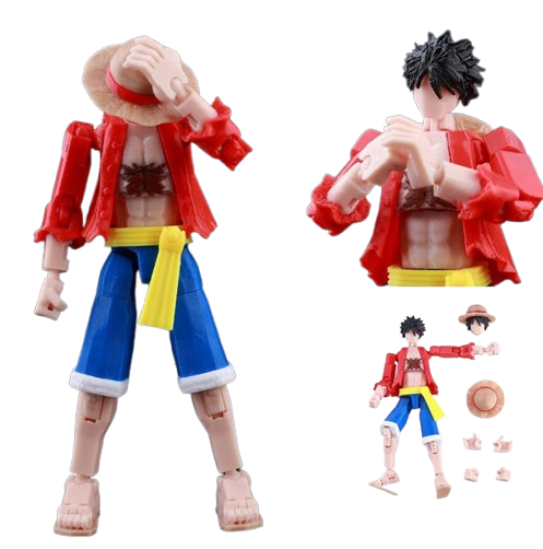 9L3D “Lucky Dummy 13” Luffy Pirate Captain Action Figure – 5.5" Multi-Jointed Poseable Model