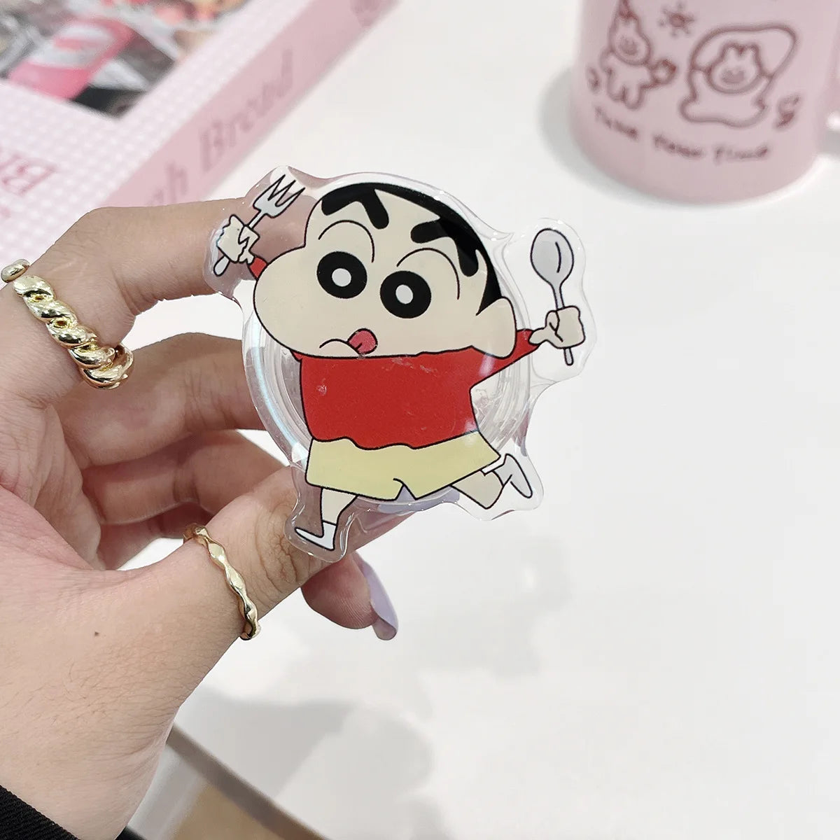 Anime Crayon Shin-Chan Couple Phone Case Magnetic Holder Wireless Stand Gifts