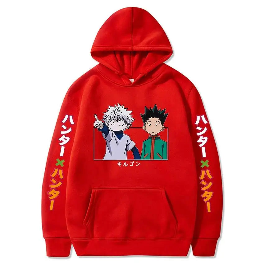 Hunter x Hunter Gon & Killua Hoodie – Japanese Text Harajuku Streetwear (Unisex)