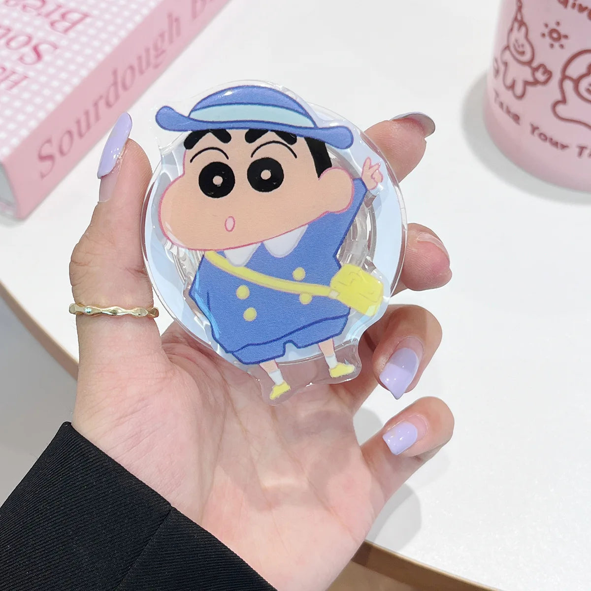 Anime Crayon Shin-Chan Couple Phone Case Magnetic Holder Wireless Stand Gifts