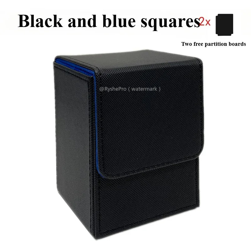 Vertical PU Leather Card Deck Box – Fits 100+ Sleeved Cards with 2 Dividers