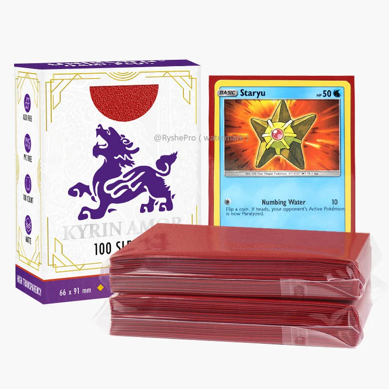 RyshePro Premium Card Sleeves (100pcs) 66x91mm Standard Size TCG MTG Pokemon