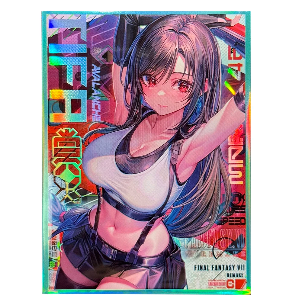 Tifa Lockhart Holographic Card Sleeves – 60PCS Anime Foil Protectors
