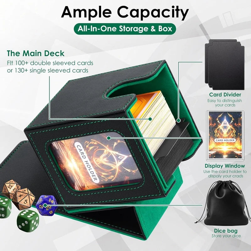 Color Display TCG Deck Box – 100+ Card Holder with Window