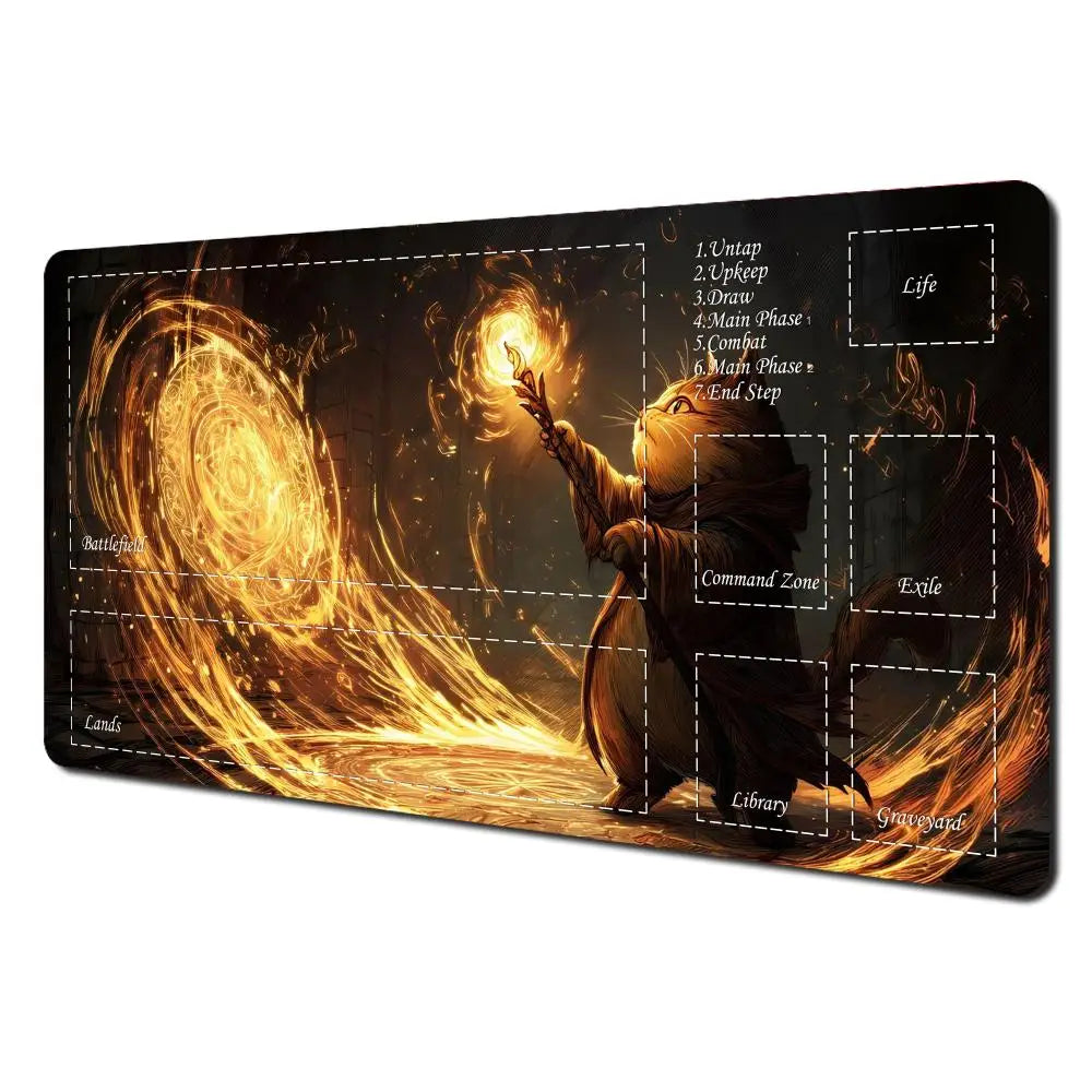 Magic Playmat Funny Cat Design Gaming Mat Anti-Slip Mousepad