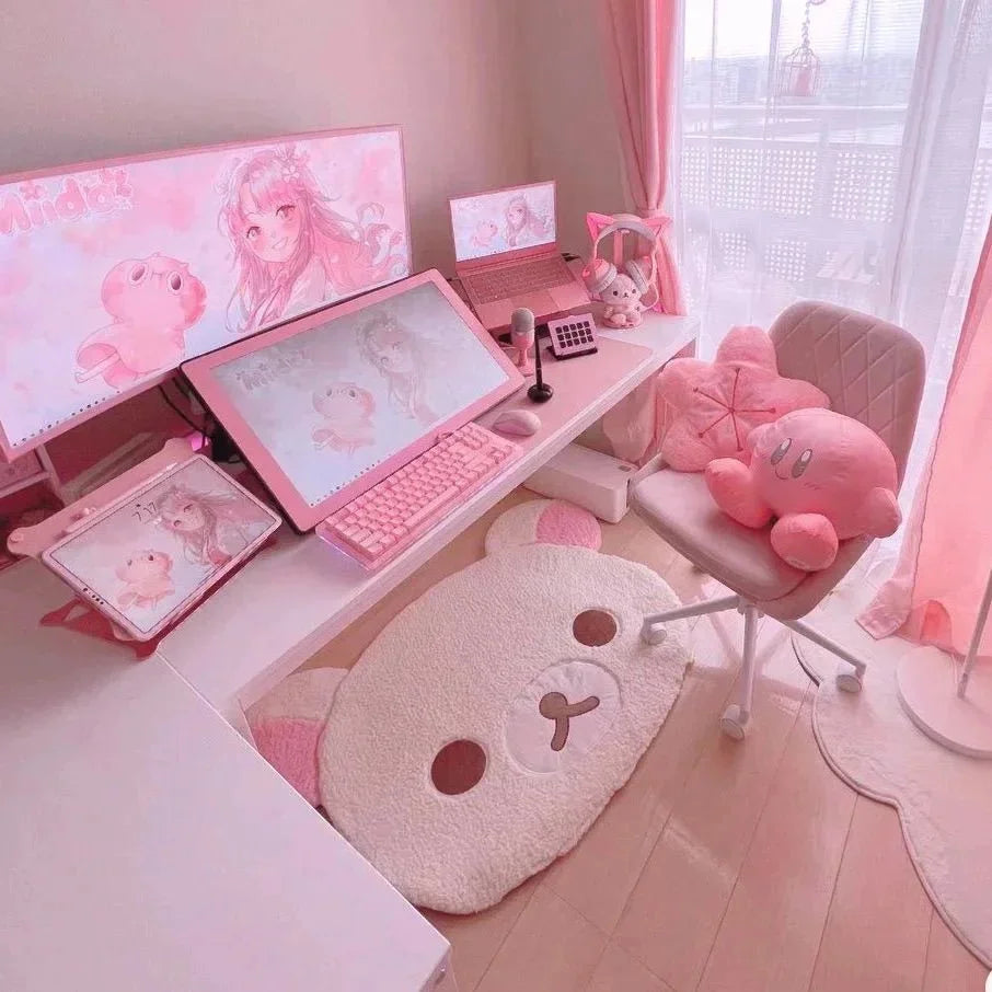 Kuna Bear Rilakkuma Plush Carpet Soft Cartoon Floor Mat for Bedroom