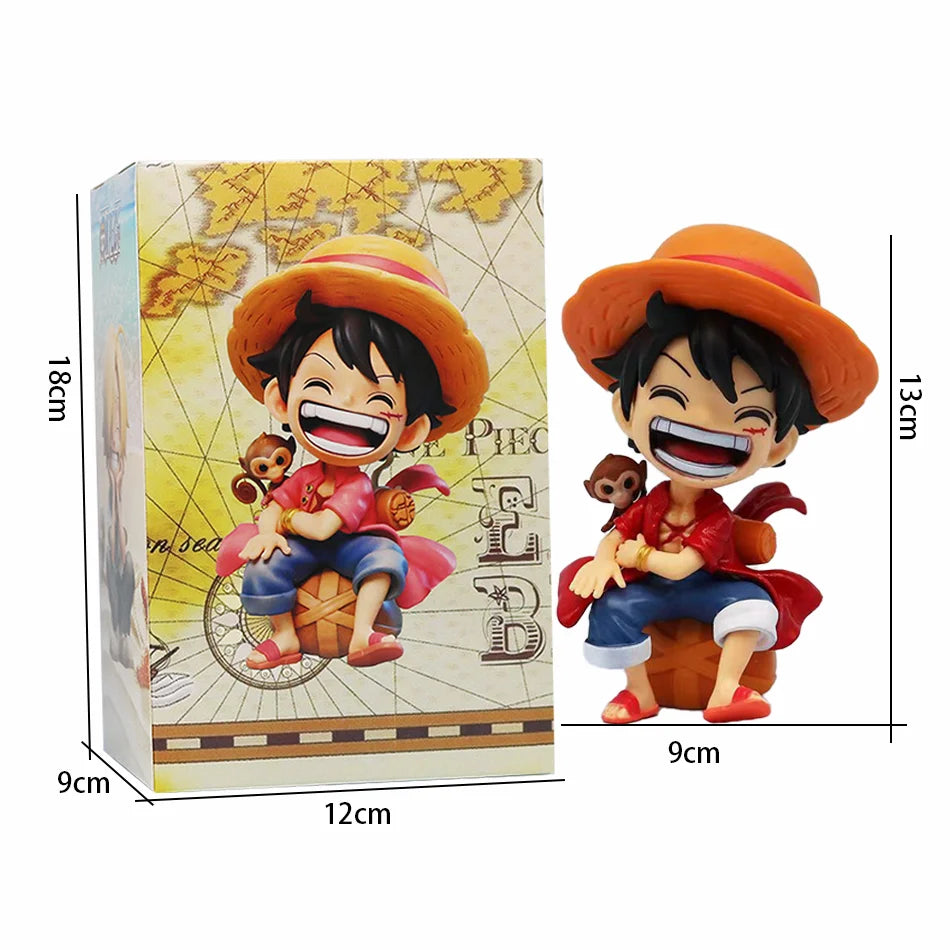 5.1" Luffy Figure – One Piece Chibi PVC Statue (Red)