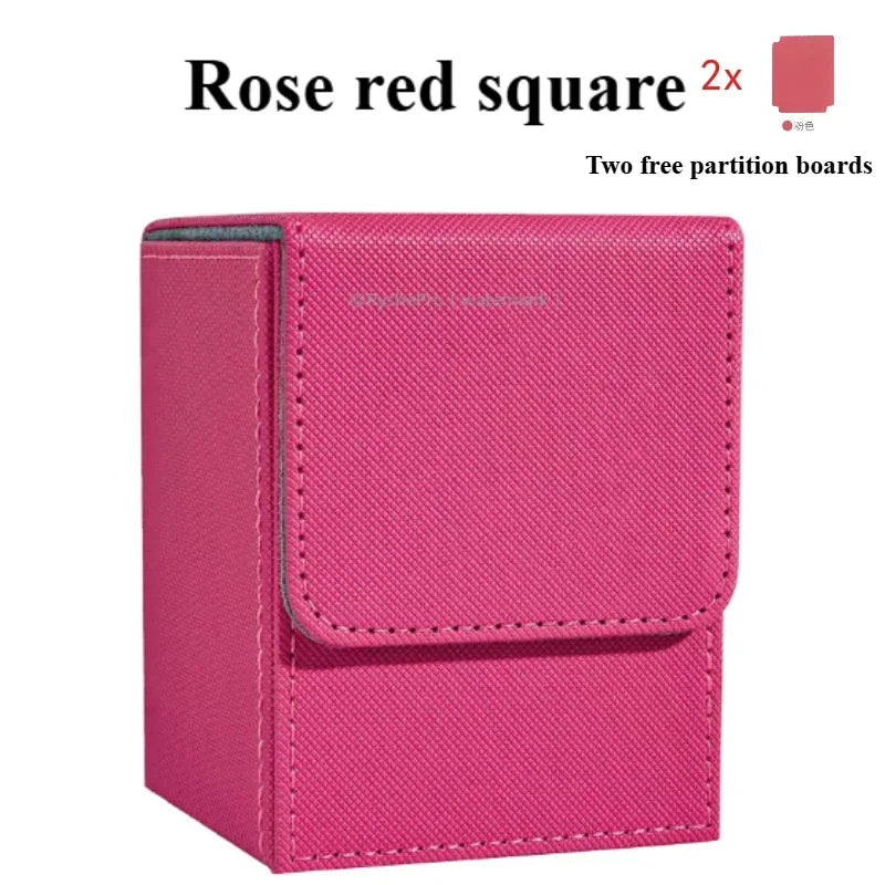 Vertical PU Leather Card Deck Box – Fits 100+ Sleeved Cards with 2 Dividers