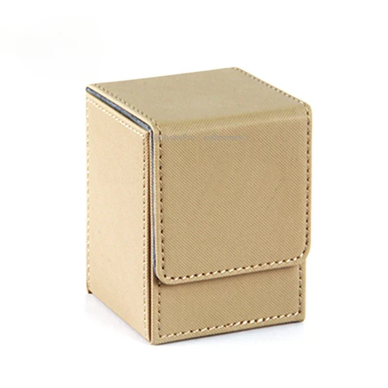 Vertical PU Leather Card Deck Box – Fits 100+ Sleeved Cards with 2 Dividers
