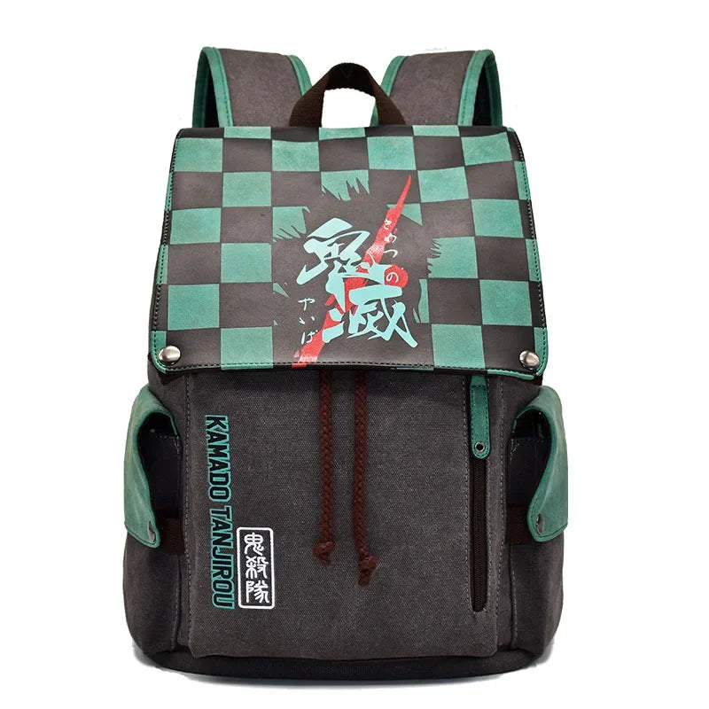 Demon Slayer Canvas Backpack Nezuko Tanjirou Zenitsu Giyuu Schoolbag Gift