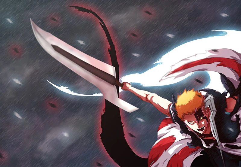 Ichigo Zangetsu Replica Sword – 31.5in Hollow Blade Bleach Cosplay Decoration