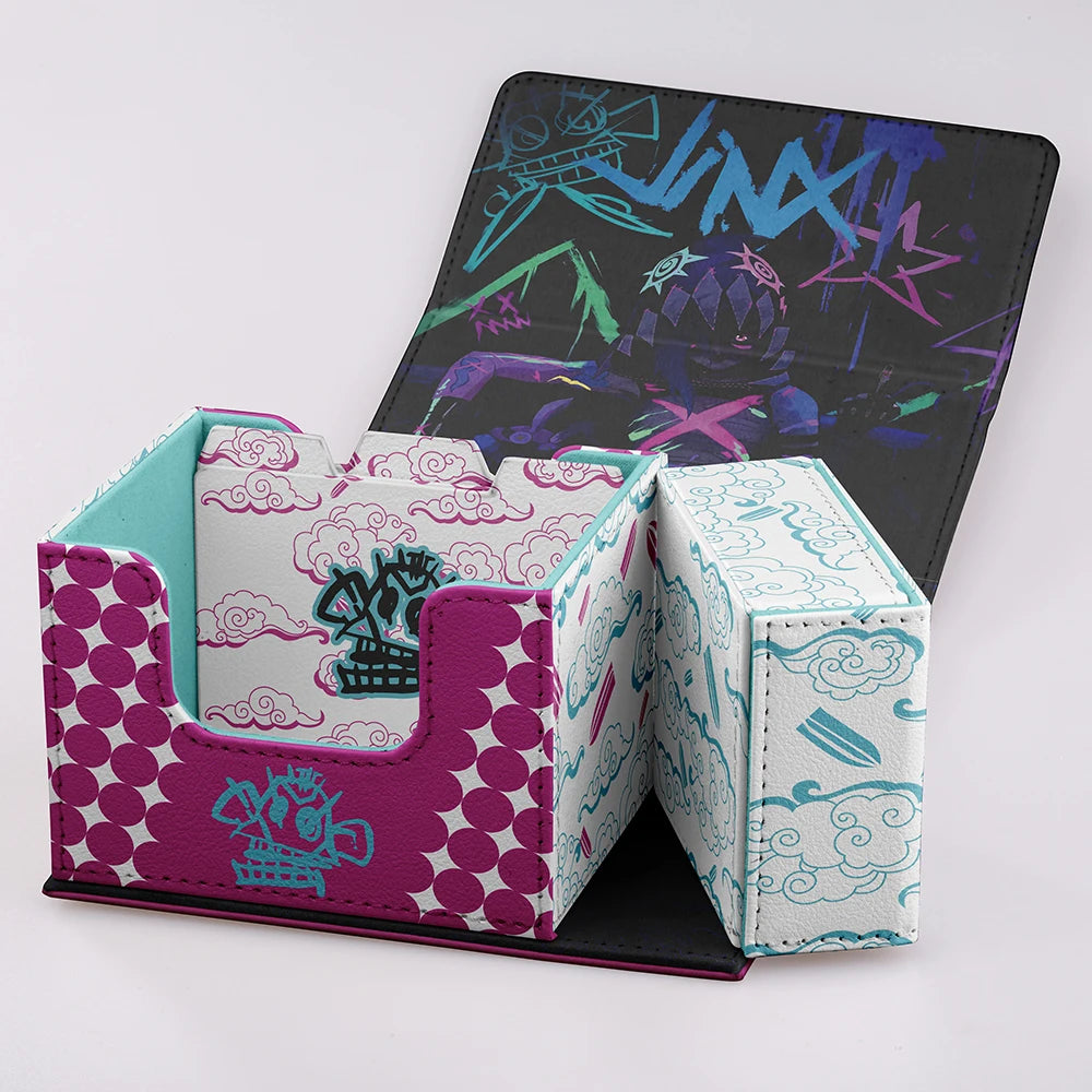 Card Deck Case for 100+ Trading Cards PU Magnetic Storage Box Holder