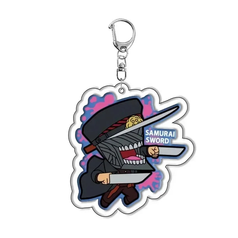 Chainsaw Man Samurai Sword (Katana Man) Acrylic Keychain – 1.6 × 2.4-Inch Bag Charm