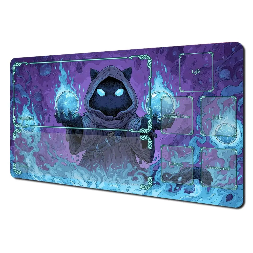 Magic Card Playmat Purple Cat Gaming Mat MTG TCG Commander Battle
