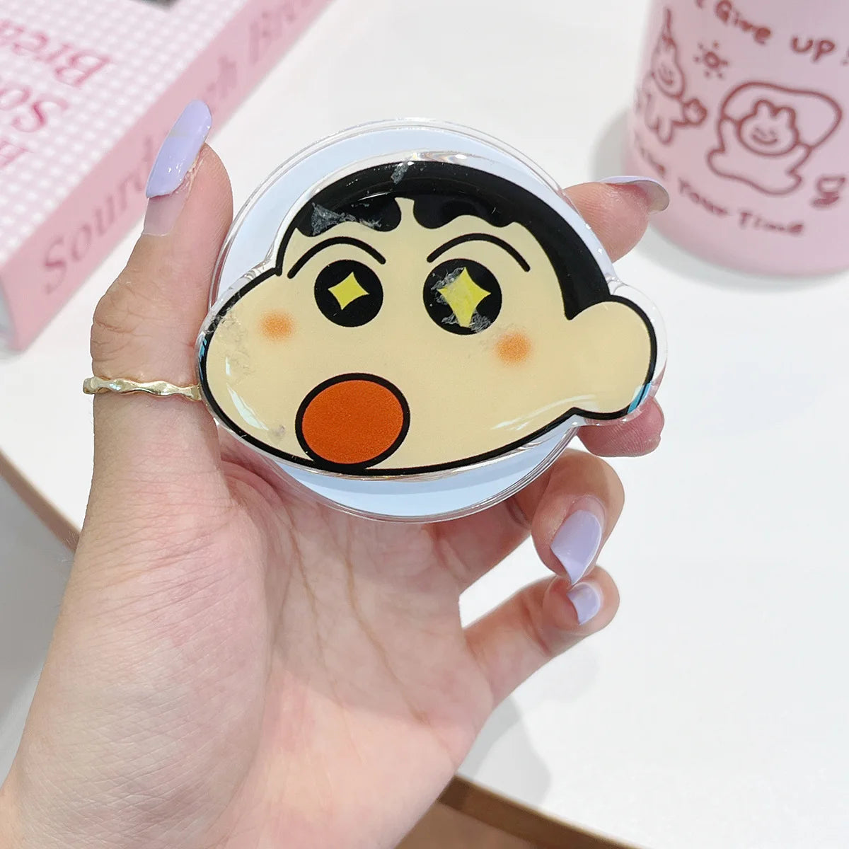 Anime Crayon Shin-Chan Couple Phone Case Magnetic Holder Wireless Stand Gifts