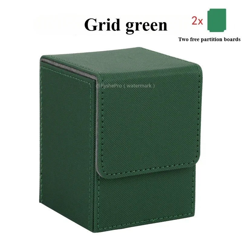 Vertical PU Leather Card Deck Box – Fits 100+ Sleeved Cards with 2 Dividers