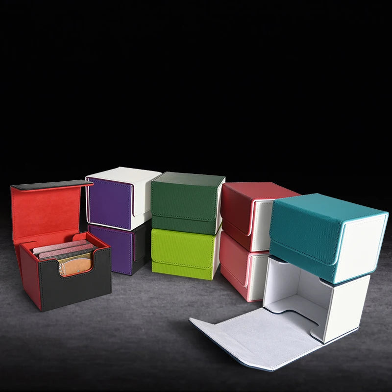 PU Leather Card Deck Box – Fits 120+ Sleeved TCG Cards | Strong Magnetic Closure