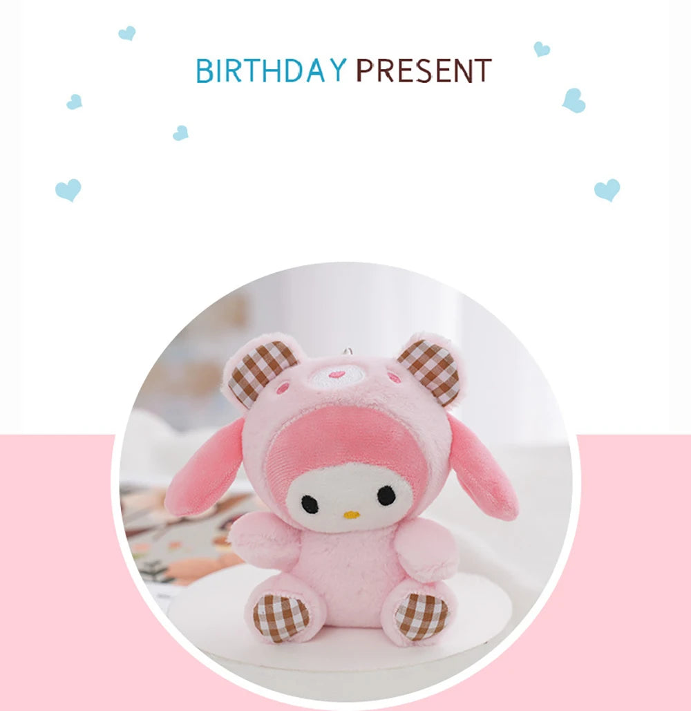 Sanrio Kawaii Plush Keychain Doll Hello Kitty My Melody Kuromi Cinnamoroll