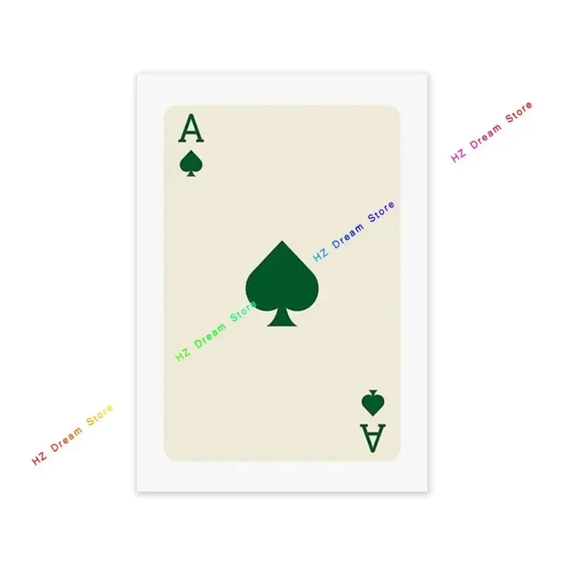 Trendy Retro Colorful Ace Card Lucky You Canvas Wall Art Print