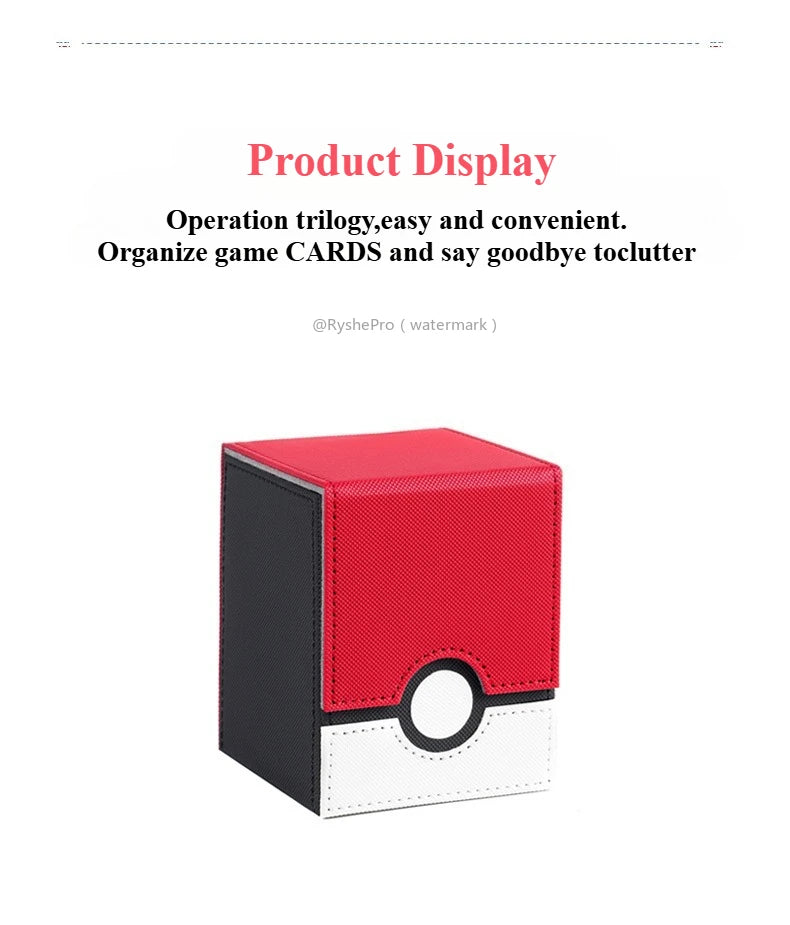 Pokémon-Inspired Leather Card Deck Box – Holds 100+ Sleeved Cards