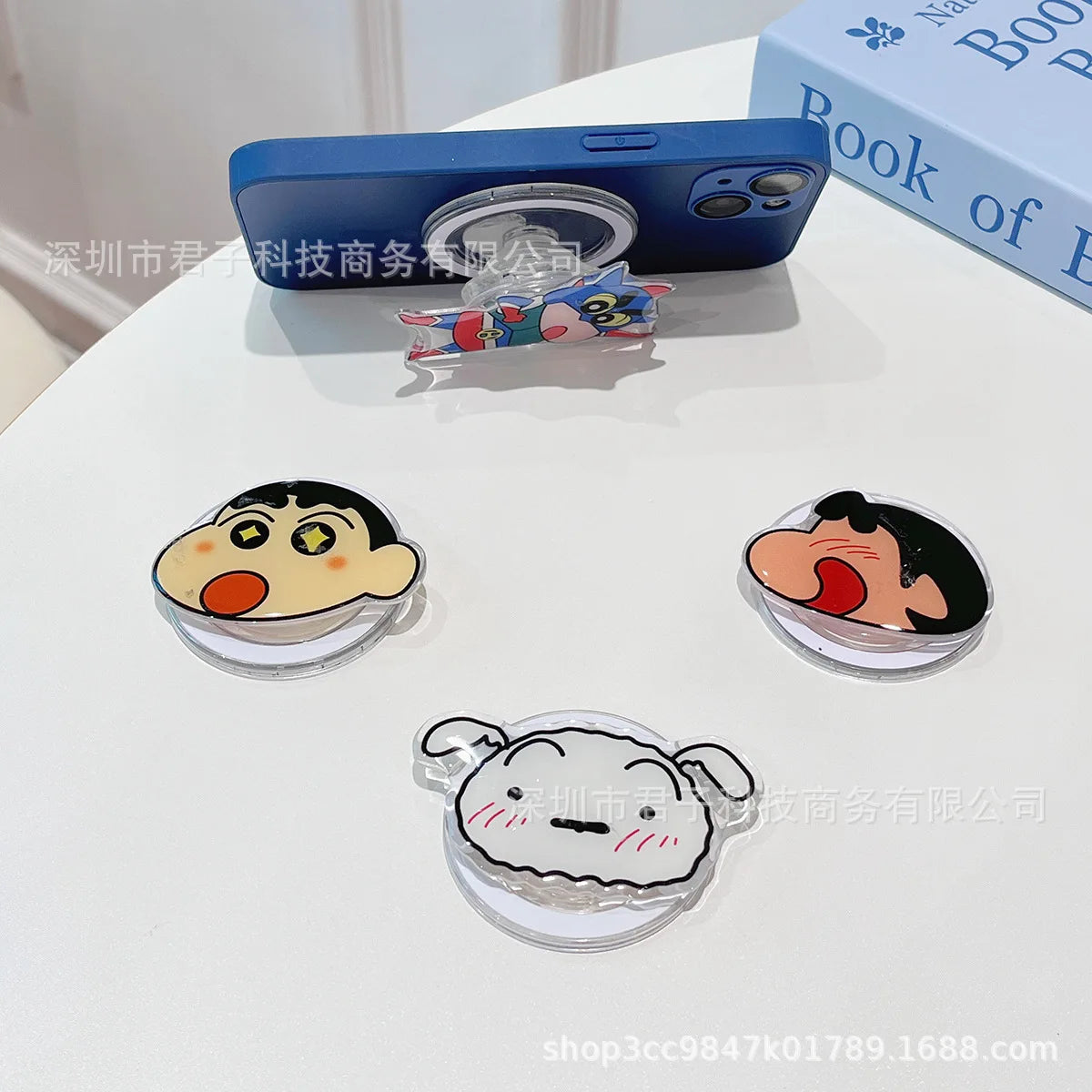 Anime Crayon Shin-Chan Couple Phone Case Magnetic Holder Wireless Stand Gifts