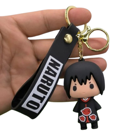 Naruto Sasuke Uchiha PVC Keychain – 2″ Akatsuki Mini Figure Pendant