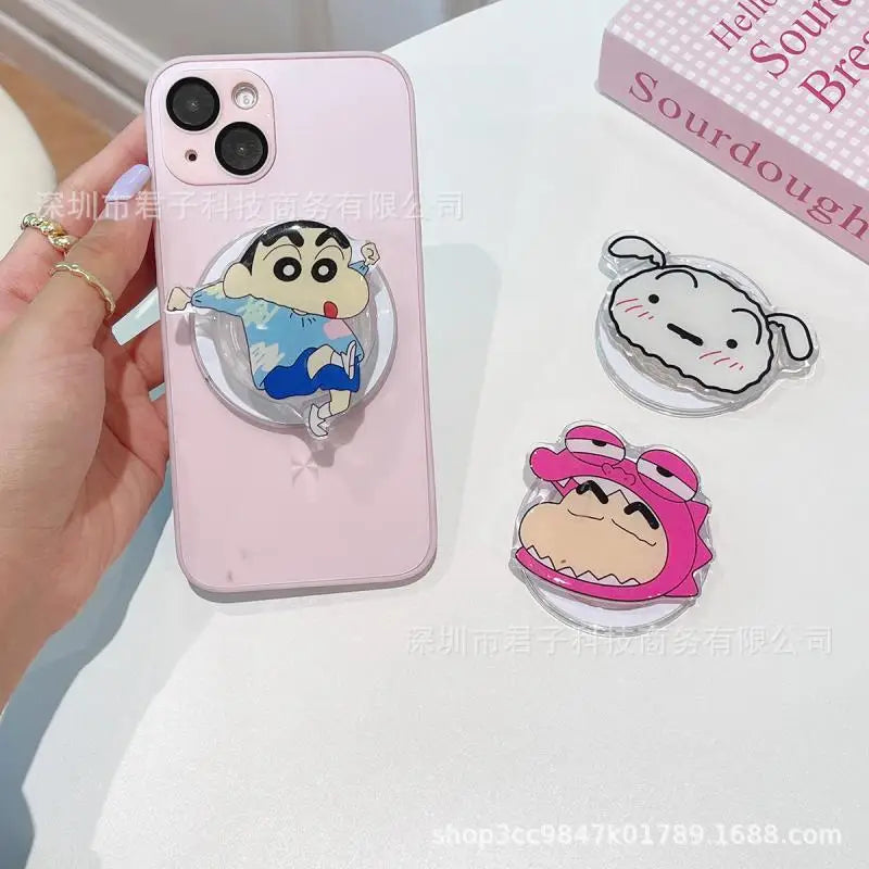 Anime Crayon Shin-Chan Couple Phone Case Magnetic Holder Wireless Stand Gifts