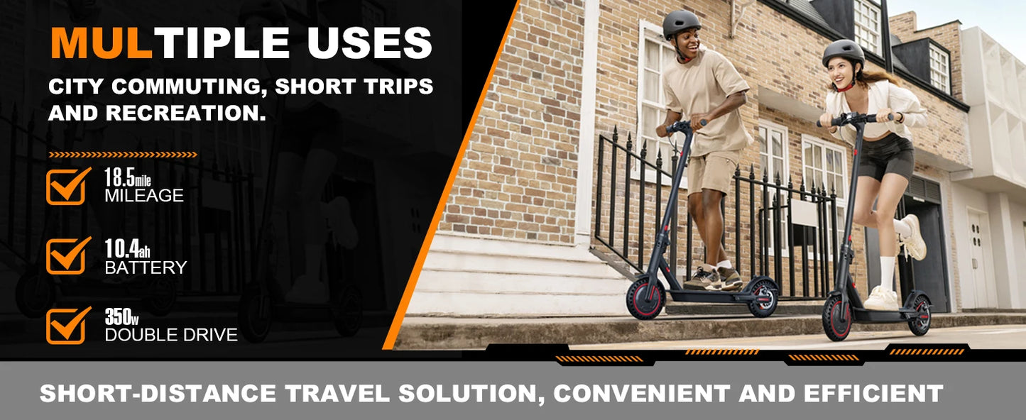 FREEBOY J03 350W Foldable Electric Scooter for Adults & Teens, 8.5" Explosion-Proof Tires, Dual Brake, APP Support