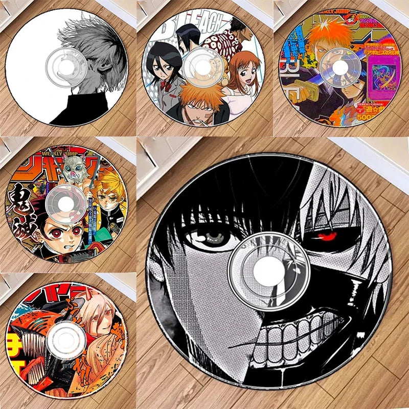 Anime CD Circular Carpet Cartoon Mat for Living Room Bedroom Decor