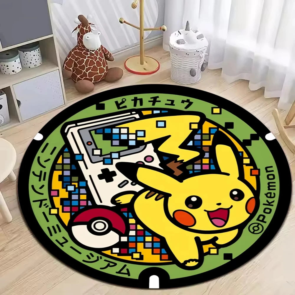 **** MINISO Pokemon Elves Round Rug Soft Non-Slip Mat for Living Room Bedroom