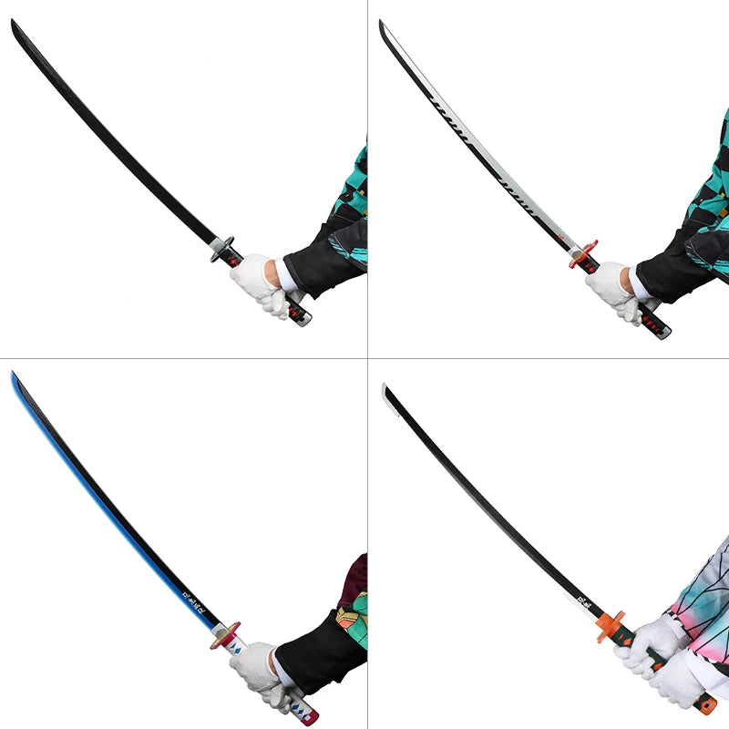 Tanjiro Blue Sword – Demon Slayer Bamboo Katana Cosplay Replica