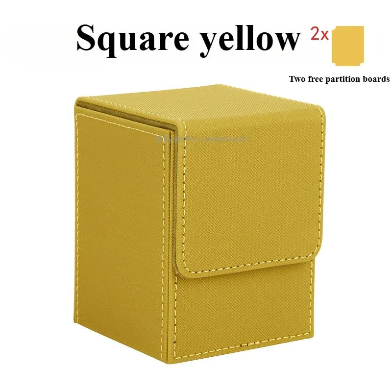 Vertical PU Leather Card Deck Box – Fits 100+ Sleeved Cards with 2 Dividers