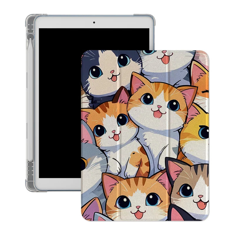 Kawaii Cat iPad Case 11 inch Pro Air Mini Cute Protective Cover