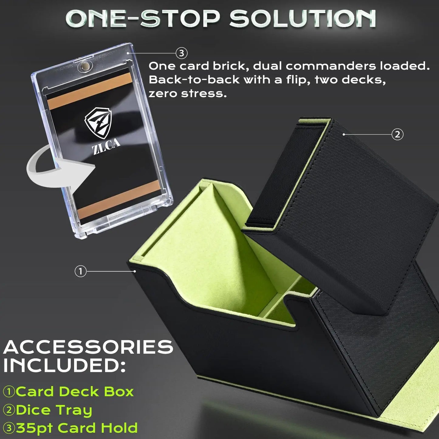 Card Deck Box Display Window Perfect Gift MTG Commander Holds 200 Cards