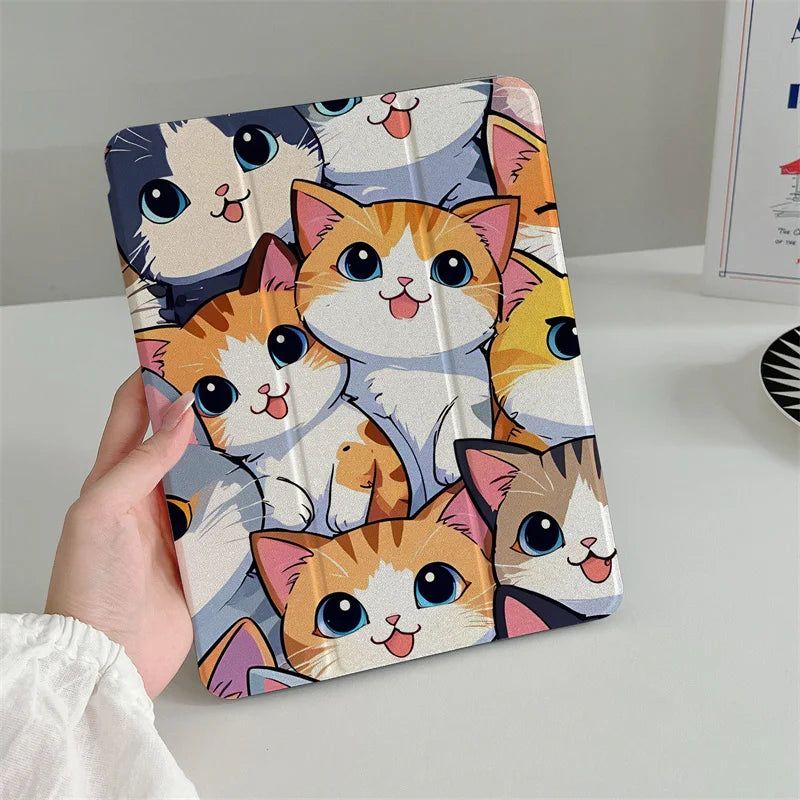 Kawaii Cat iPad Case 11 inch Pro Air Mini Cute Protective Cover