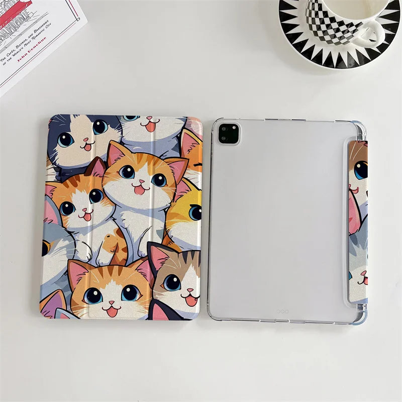 Kawaii Cat iPad Case 11 inch Pro Air Mini Cute Protective Cover